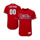 Men's Philadelphia Phillies Customized Alternate Scarlet Flex Base Custom Baseball Baseball Jersey