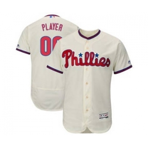 Men's Philadelphia Phillies Customized Cream Alternate Flex Base Custom Baseball Baseball Jersey