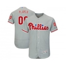 Men's Philadelphia Phillies Customized Gray Road Flex Base Custom Baseball Baseball Jersey