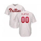 Men's Philadelphia Phillies Customized Home White Scarlet Cool Base Custom Baseball Baseball Jersey