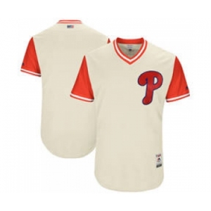 Men's Philadelphia Phillies Customized Tan 2017 Little League World Series Players Weekend Jersey