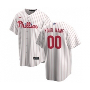 Men's Philadelphia Phillies Home 2020 Baseball Custom Cool Base Jersey - White Red