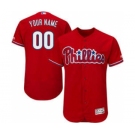 Men's Philadelphia Phillies Majestic Alternate Scarlet Flex Base Collection Customized Jersey