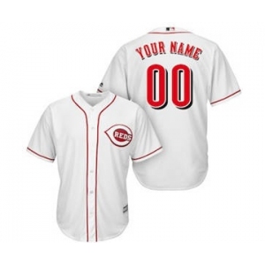 Men's Cincinnati Reds Customized White Cool Base Custom Baseball Baseball Jersey