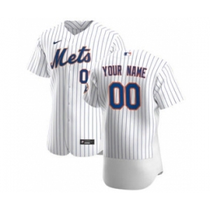 Men's New York Mets Custom White Home 2020 Authentic Player Baseball Jersey