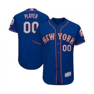 Men's New York Mets Customized Royal Gray 2017 Alternate Flex Base Custom Baseball Baseball Jersey