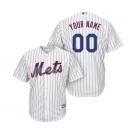 Men's New York Mets Customized White Royal Home Cool Base Custom Baseball Baseball Jersey