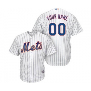 Men's New York Mets Customized White Royal Home Cool Base Custom Baseball Baseball Jersey