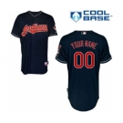 Baseball Cleveland Indians Blue Customized Men Cool Base Jersey