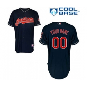 Baseball Cleveland Indians Blue Customized Men Cool Base Jersey