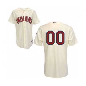 Baseball Cleveland Indians Cream Men Custom Jerseys