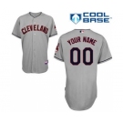 Baseball Cleveland Indians Grey Customized Men Cool Base Jersey