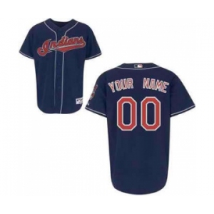 Baseball Cleveland Indians Navy Man Custom Jerseys