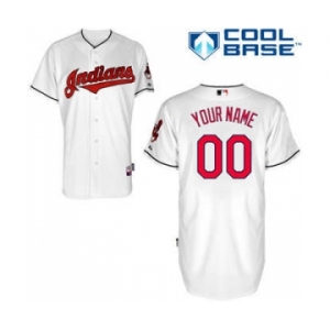 Baseball Cleveland Indians White Customized Men Cool Base Jersey