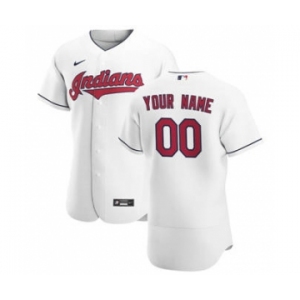 Men's Cleveland Indians Custom White Home 2020 Authentic Team Baseball Jersey