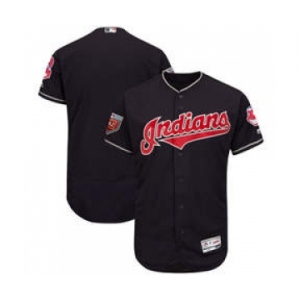 Men's Cleveland Indians Customized Majestic Navy 2018 Spring Training Flex Base Team Jersey