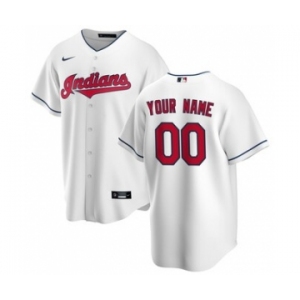 Men's Cleveland Indians Home 2020 Baseball Custom Cool Base Jersey - White