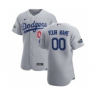 Men's Los Angeles Dodgers 2020 Alternate Custom Flexbase Patch Jersey - Gray