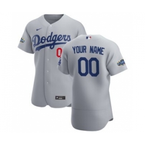 Men's Los Angeles Dodgers 2020 Alternate Custom Flexbase Patch Jersey - Gray