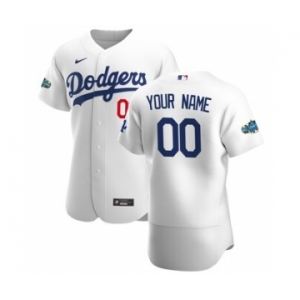 Men's Los Angeles Dodgers 2020 Home Custom Flexbase Patch Jersey - White