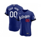 Men's Los Angeles Dodgers Active Player Custom Royal 2021 City Connect Flex Base Stitched Baseball Jersey