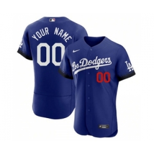 Men's Los Angeles Dodgers Active Player Custom Royal 2021 City Connect Flex Base Stitched Baseball Jersey