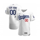 Men's Los Angeles Dodgers Custom White Home 2020 World Series Bound Authentic Baseball Jersey