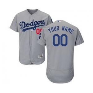 Men's Los Angeles Dodgers Customized Alternate Road Gray Flex Base Custom Baseball Baseball Jersey