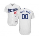 Men's Los Angeles Dodgers Customized Home White Flex Base Custom Baseball Baseball Jersey