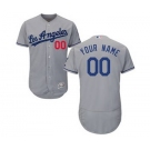 Men's Los Angeles Dodgers Customized Road Gray Flex Base Custom Baseball Baseball Jersey