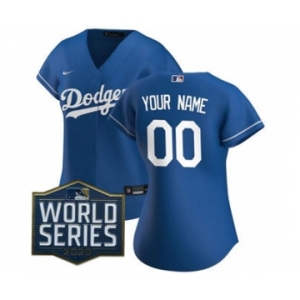 Women's Custom Jersey Los Angeles Dodgers 2020 World Series Patch Royal