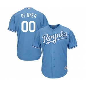 Men's Kansas City Royals Customized Light Blue Cool Base Custom Baseball Baseball Jersey