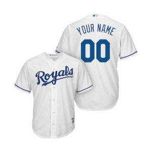 Men's Kansas City Royals Customized White Home Cool Base Custom Baseball Baseball Jersey