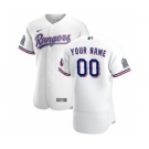 Men's Texas Rangers 2020 Home Custom Flexbase Patch Jersey - White