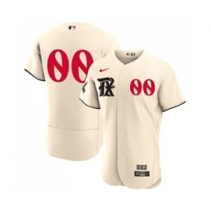 Men's Texas Rangers Customized Cream 2023 City Connect Flex Base Stitched Baseball Jersey