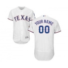 Men's Texas Rangers Customized Home White Flex Base Custom Baseball Baseball Jersey