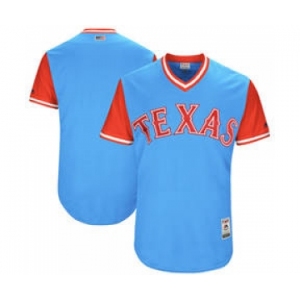 Men's Texas Rangers Customized Light Blue 2017 Little League World Series Players Weekend Jersey