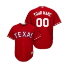 Men's Texas Rangers Customized Red Cool Base Custom Baseball Baseball Jersey