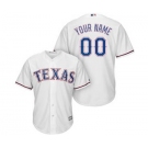 Men's Texas Rangers Customized White Home Cool Base Custom Baseball Baseball Jersey