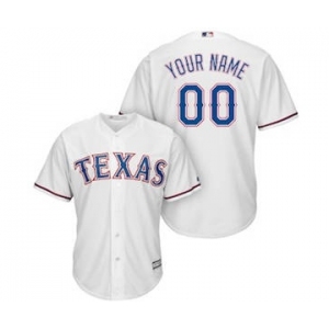 Men's Texas Rangers Customized White Home Cool Base Custom Baseball Baseball Jersey