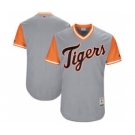 Men's Detroit Tigers Customized Gray 2017 Little League World Series Players Weekend Jersey