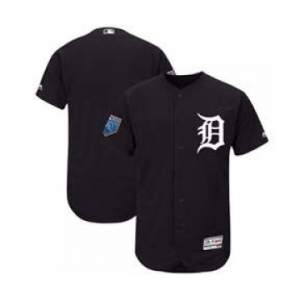 Men's Detroit Tigers Customized Majestic Navy 2018 Spring Training Flex Base Team Jersey