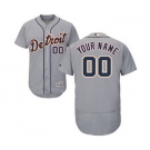 Men's Detroit Tigers Customized Road Gray Flex Base Custom Baseball Baseball Jersey