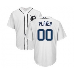 Men's Detroit Tigers Customized White 2018 Home Cool Base Custom Baseball Baseball Jersey