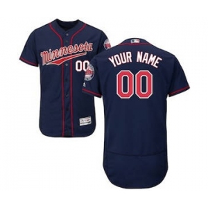 Men's Minnesota Twins Customized Alternate Navy Flex Base Custom Baseball Baseball Jersey