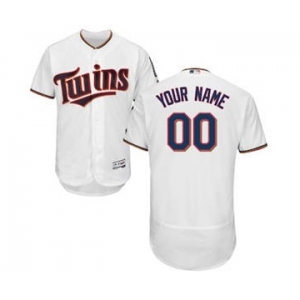 Men's Minnesota Twins Customized Home White Flex Base Custom Baseball Baseball Jersey