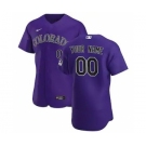 Men's Colorado Rockies 2020 Alternate Custom Flexbase Jersey - Purple