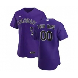 Men's Colorado Rockies 2020 Alternate Custom Flexbase Jersey - Purple