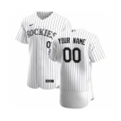 Men's Colorado Rockies 2020 Home Custom Flexbase Jersey - White