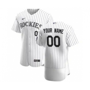 Men's Colorado Rockies 2020 Home Custom Flexbase Jersey - White